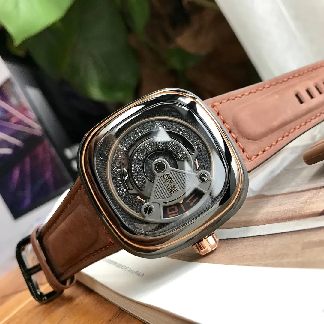 [Authentic Tmall] 💰1640 The latest model at the counter. The color and details of the customer-supplied watch strap can directly distinguish the imitation products on the market, and they cannot be imitated in the market. Original genuine Sevenfriday automatic mechanical men's watch, model: M2B/01, watch diameter 47*47mm, absolutely fidelity, no explanation, look at the details, belt (strap provided by customer), sevenFRIDAY printing is delicate, thick and thin, the map pattern can directly distinguish fakes, the counter is synchronized with the latest small square box packaging! seven fridays